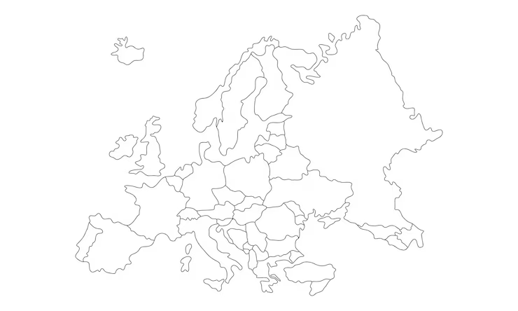Kaart van Europa met de kernregio van Scott Continental en hoofdvestiging in Nederland
